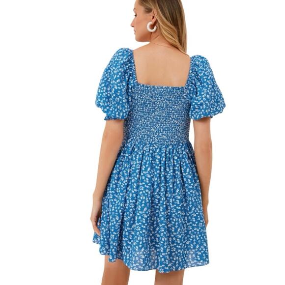 New Tuckernuck Hyacinth House Blue Ditsy Floral Pai Mini Dress Size M 1733-92 - Picture 3 of 12